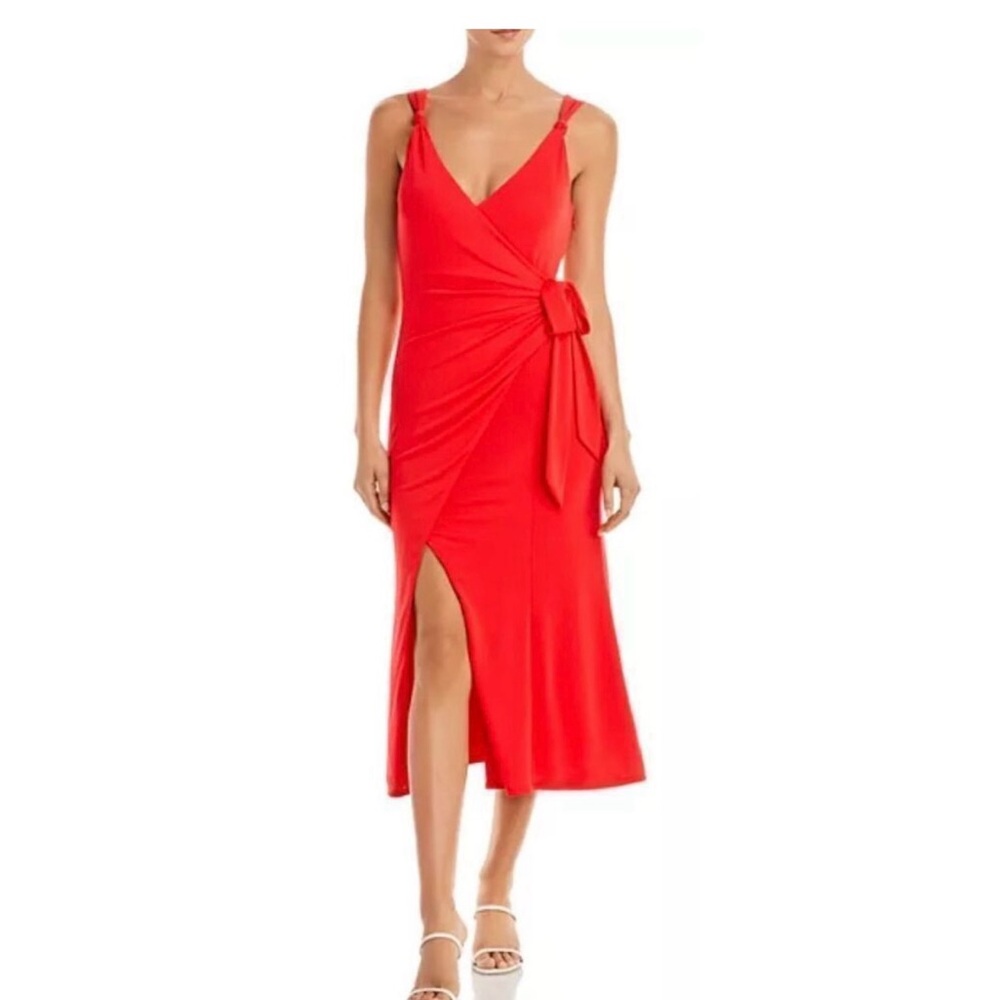 Cinq Sept Red Wrap Dress